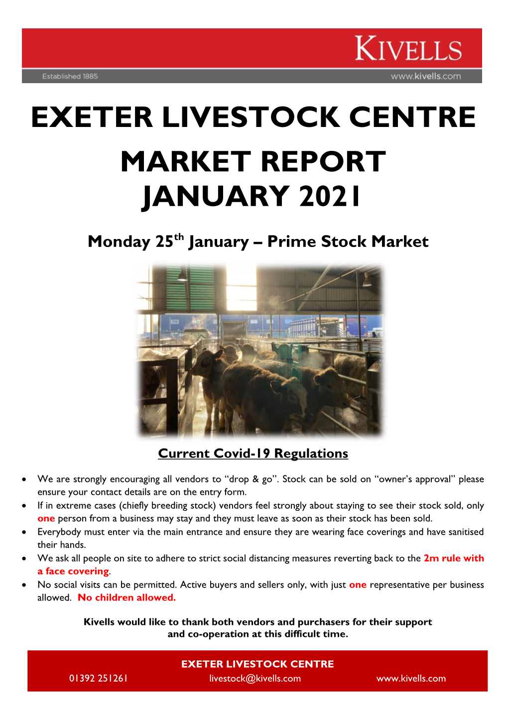 Exeter Livestock Centre Market Report January 2021