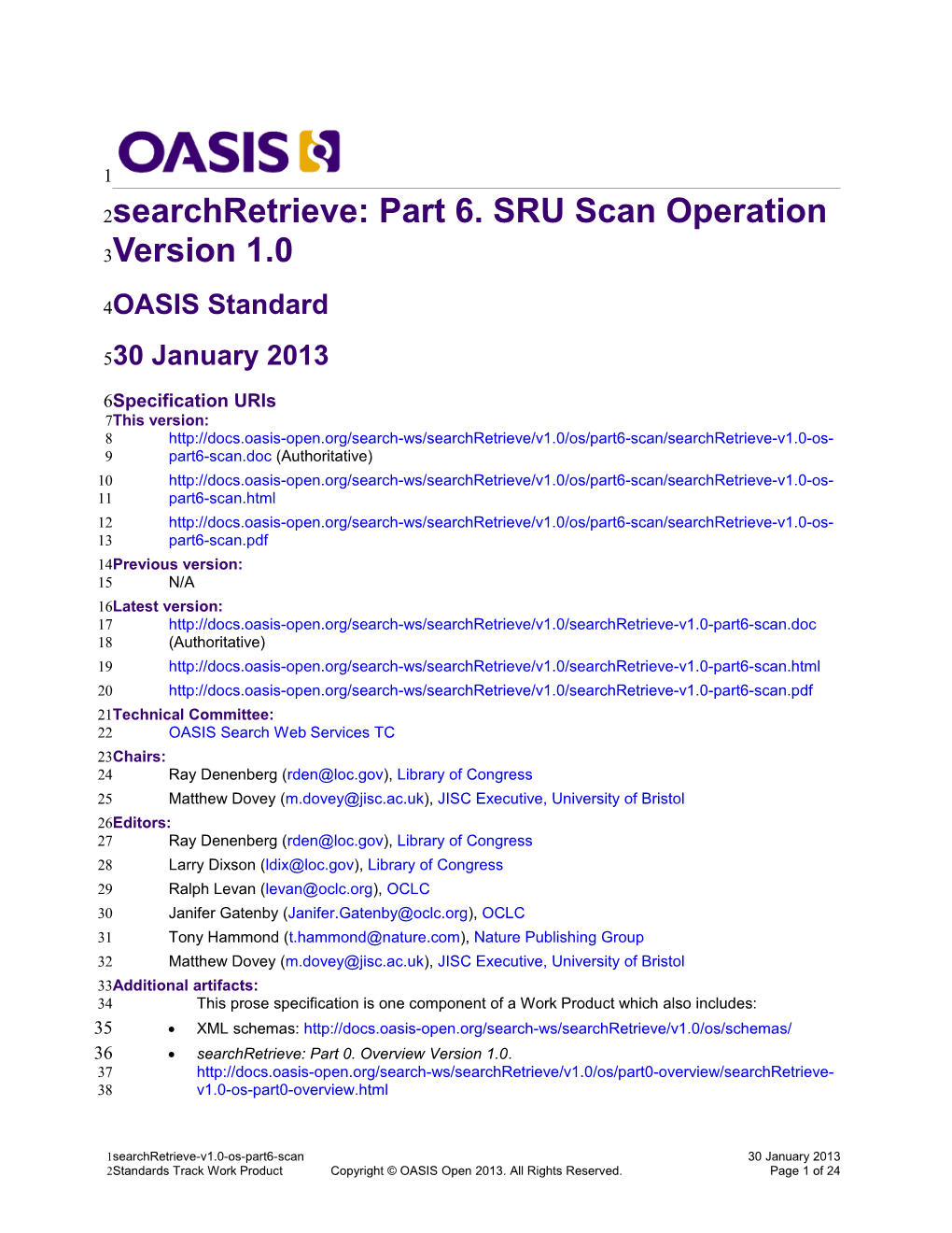 Searchretrieve: Part 6. SRU Scan Operation