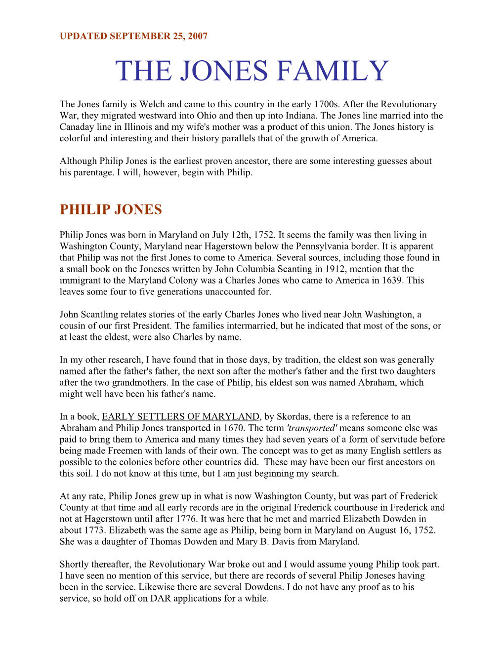 The Jones Family