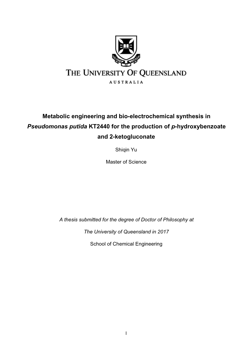 Metabolic Engineering and Bio-Electrochemical Synthesis in Pseudomonas Putida KT2440 for the Production of P-Hydroxybenzoate and 2-Ketogluconate