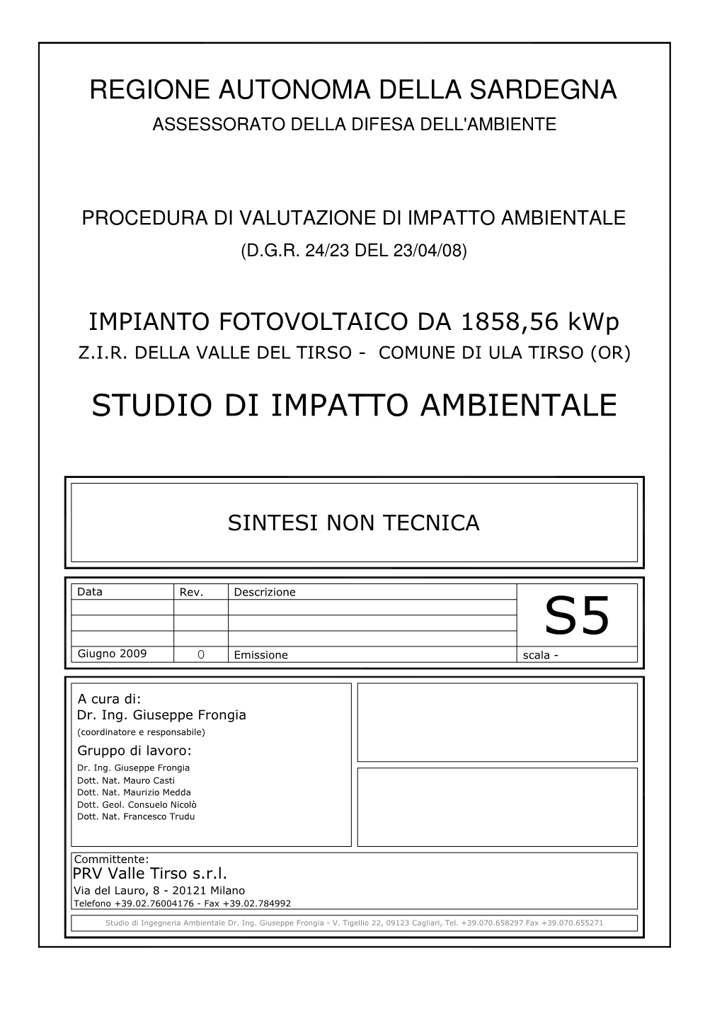 Studio Di Impatto Ambientale