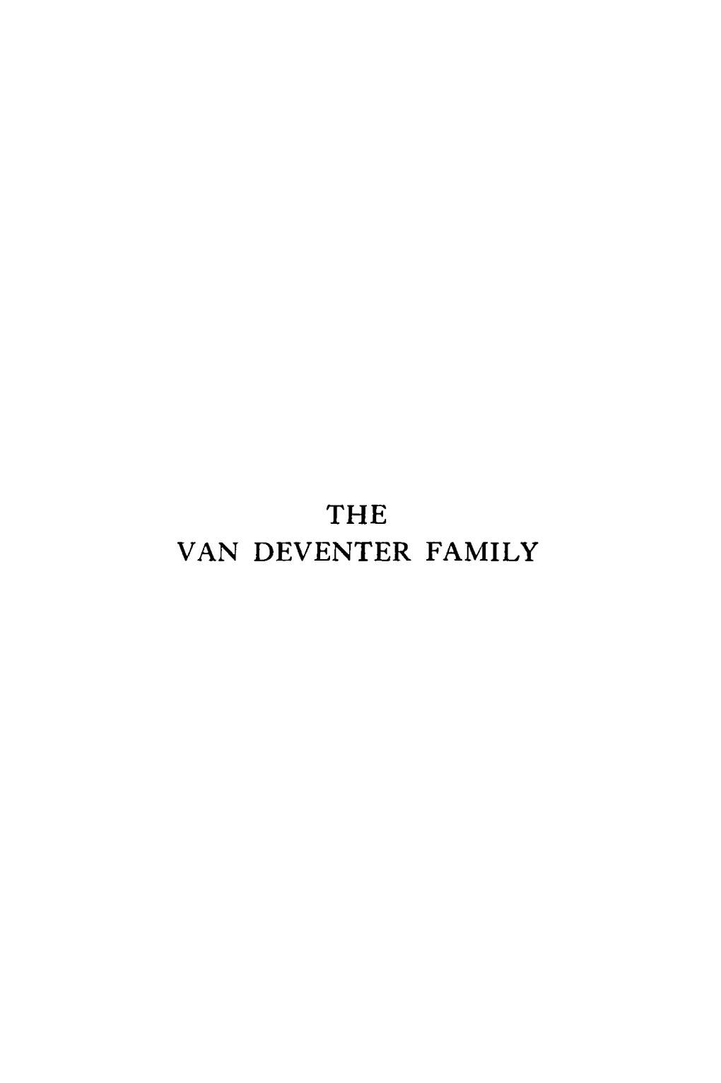 The Van Deventer Family