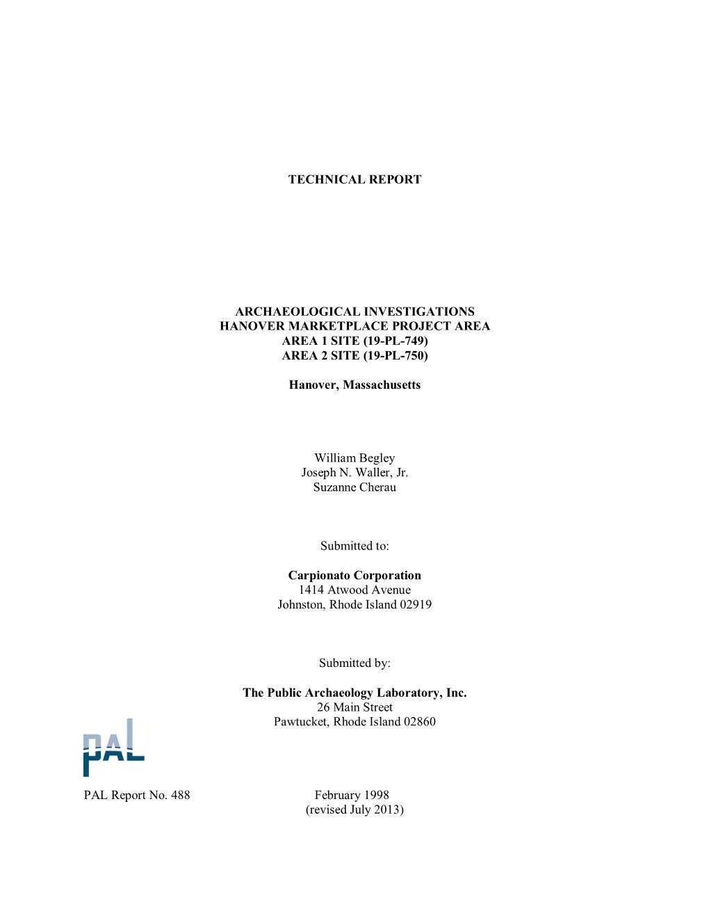 Technical Report Archaeological