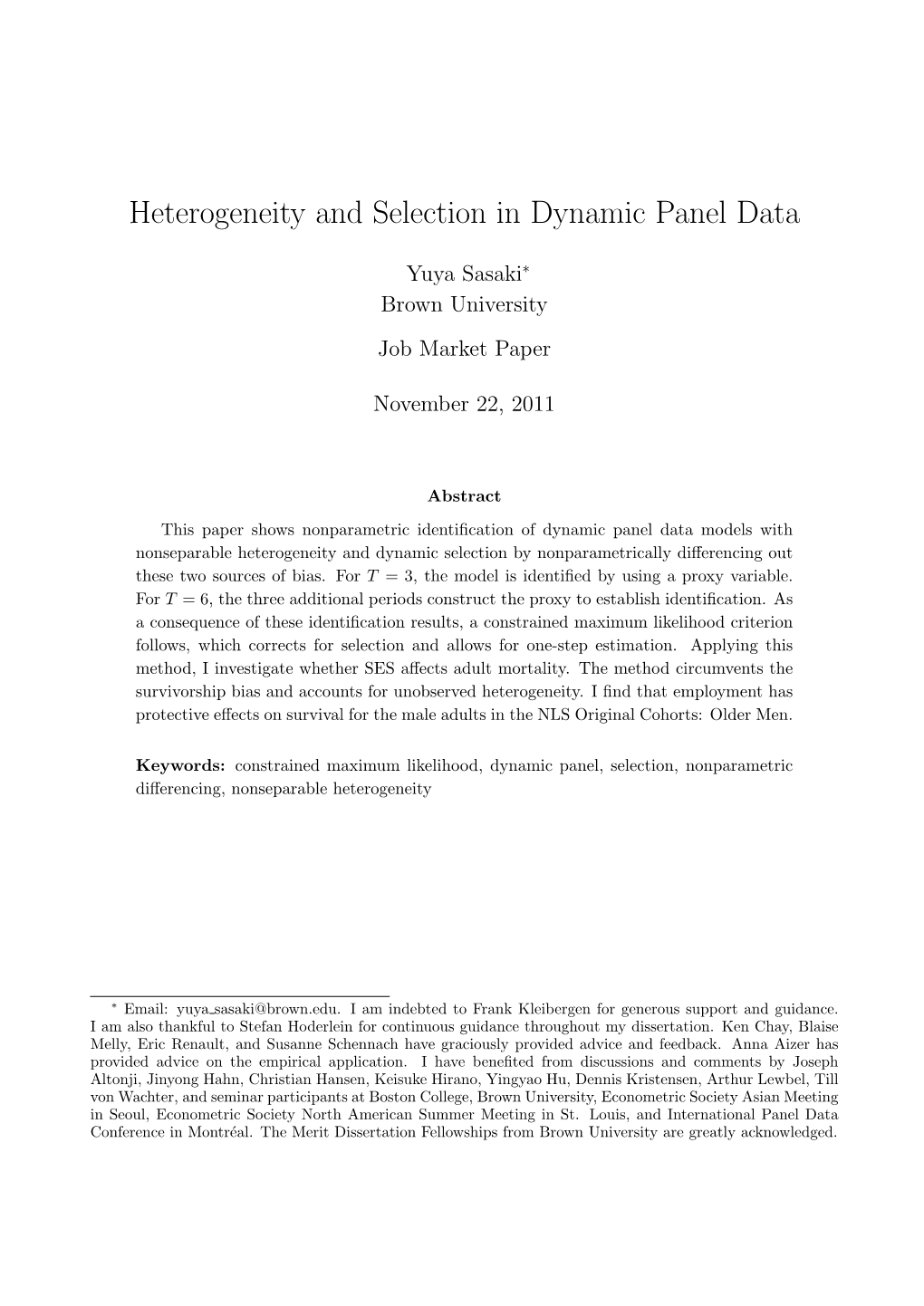 Heterogeneity and Selection in Dynamic Panel Data