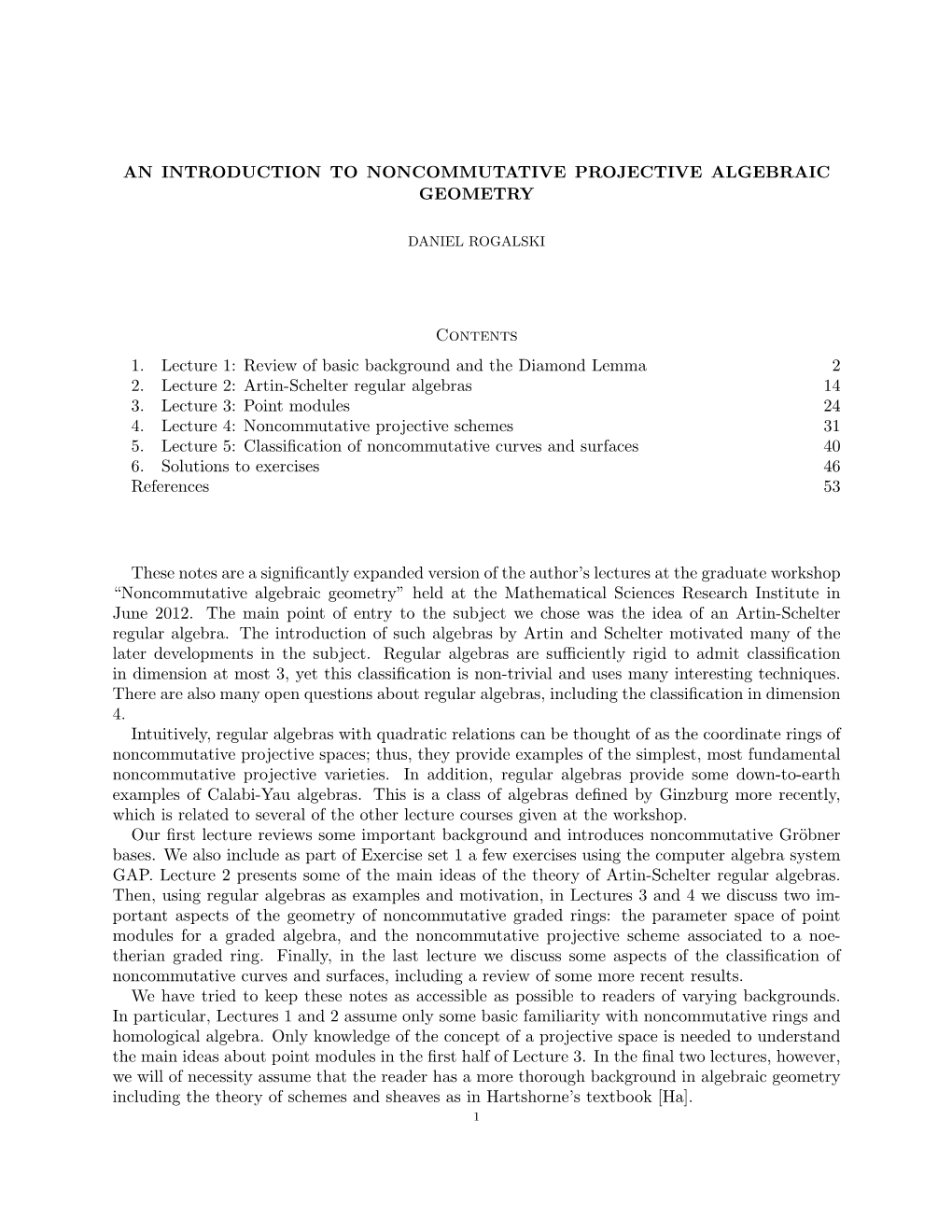 An Introduction to Noncommutative Projective Algebraic Geometry