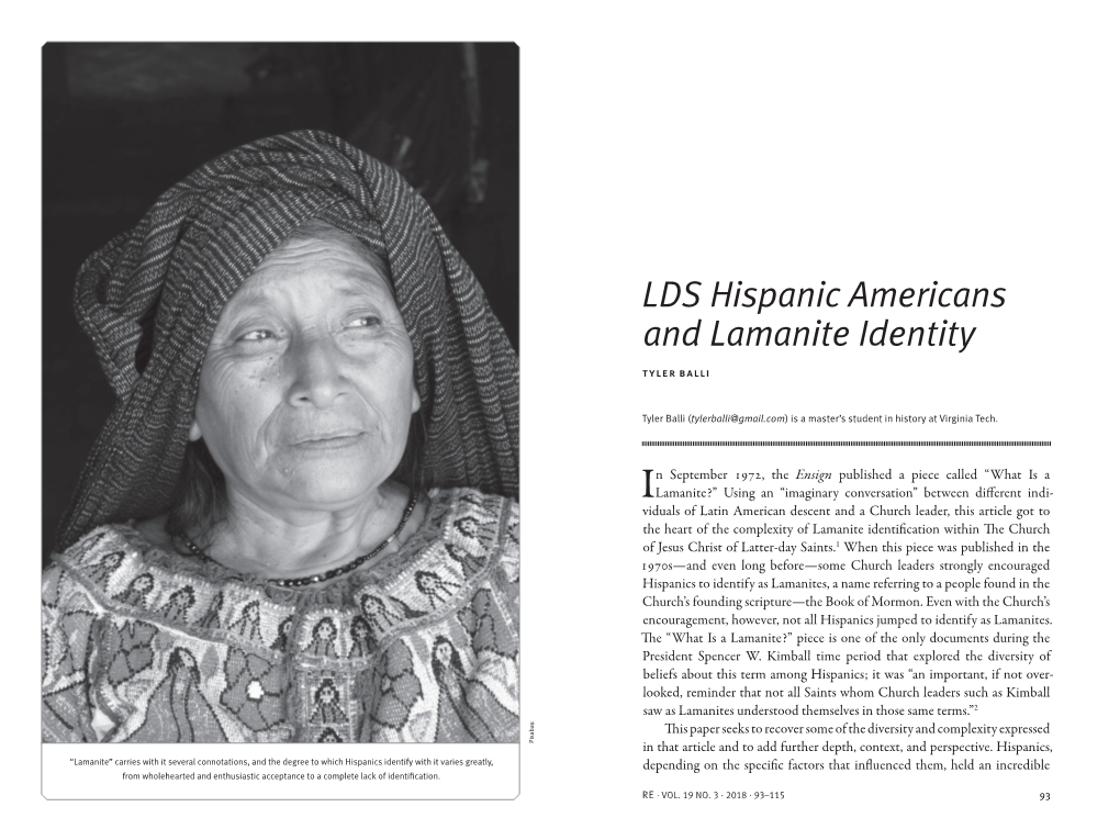 LDS Hispanic Americans and Lamanite Identity