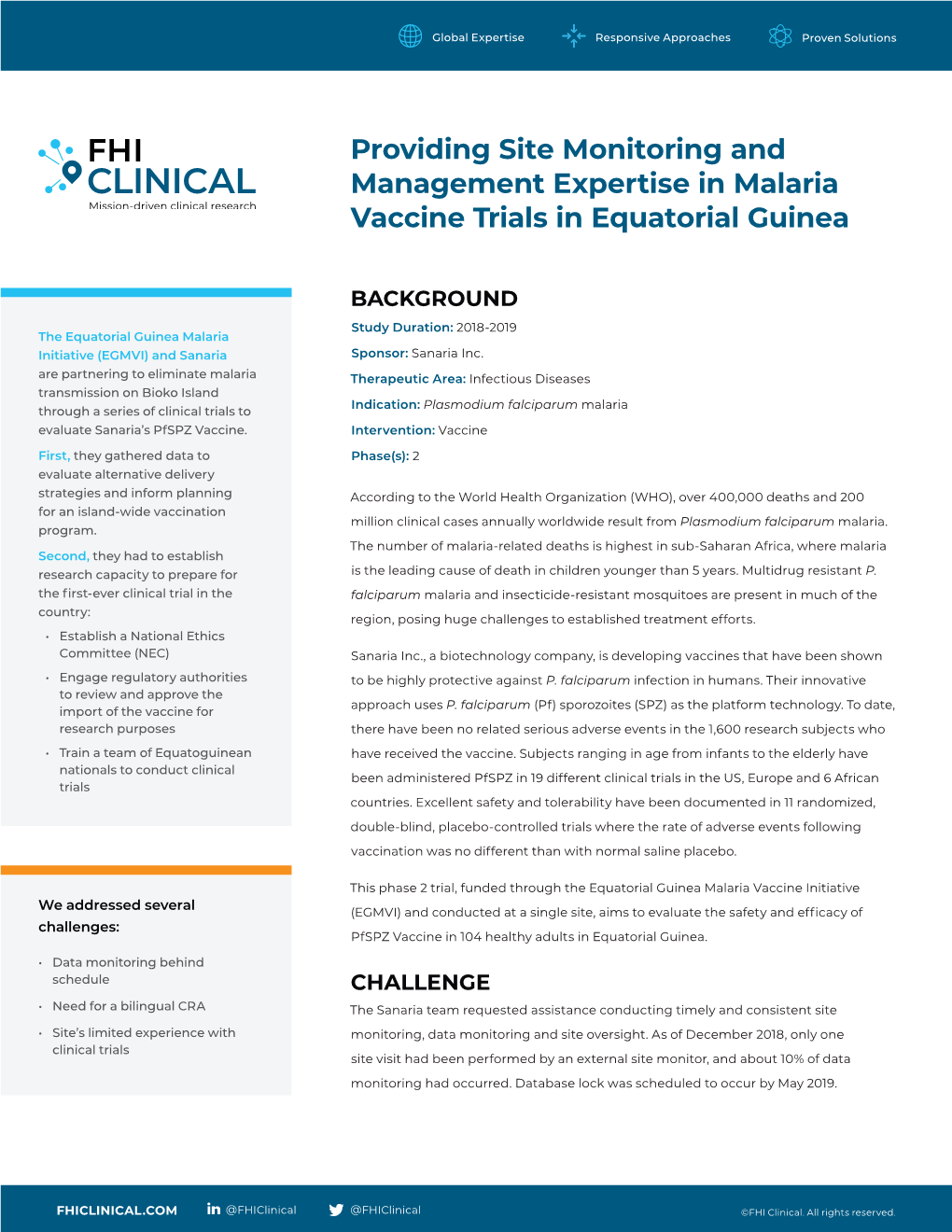 Providing Site Monitoring and Management Expertise in Malaria Vaccine Trials in Equatorial Guinea
