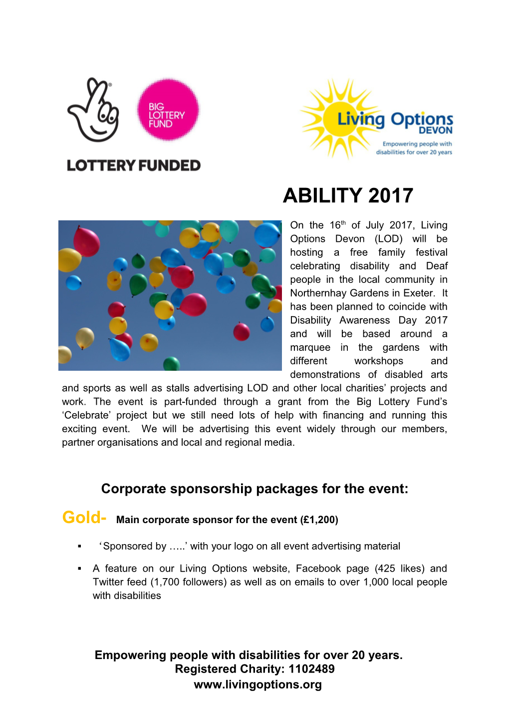 Corporate Sponsorship Packages for the Event