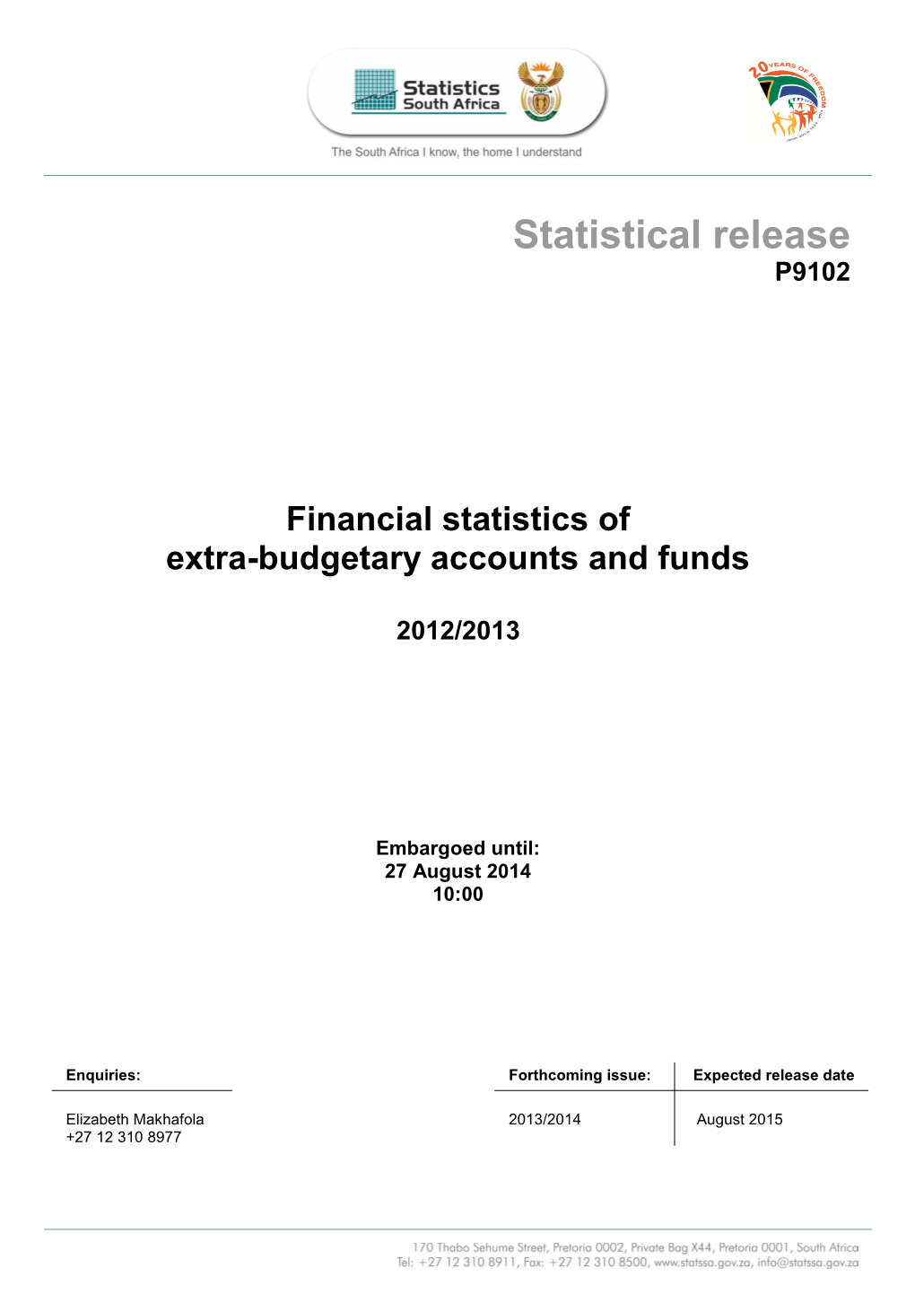 Statistical Release P9102