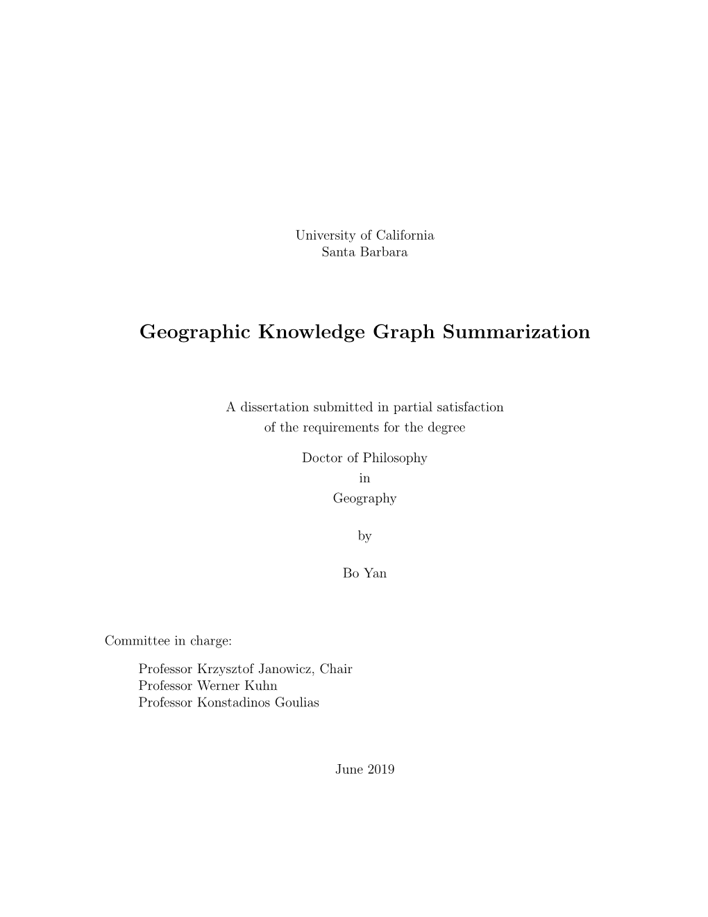 Geographic Knowledge Graph Summarization