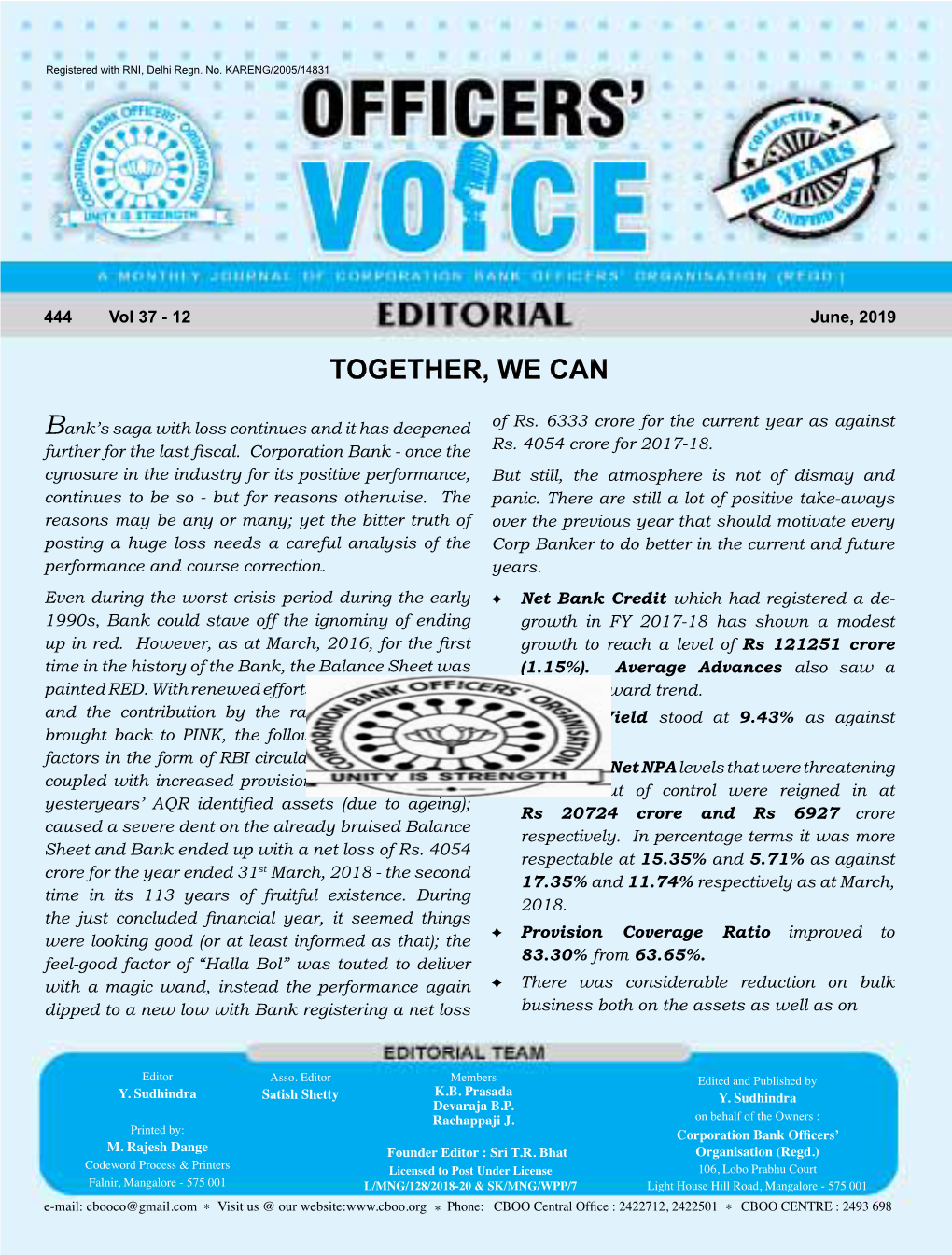 Officers' Voice, June 2019