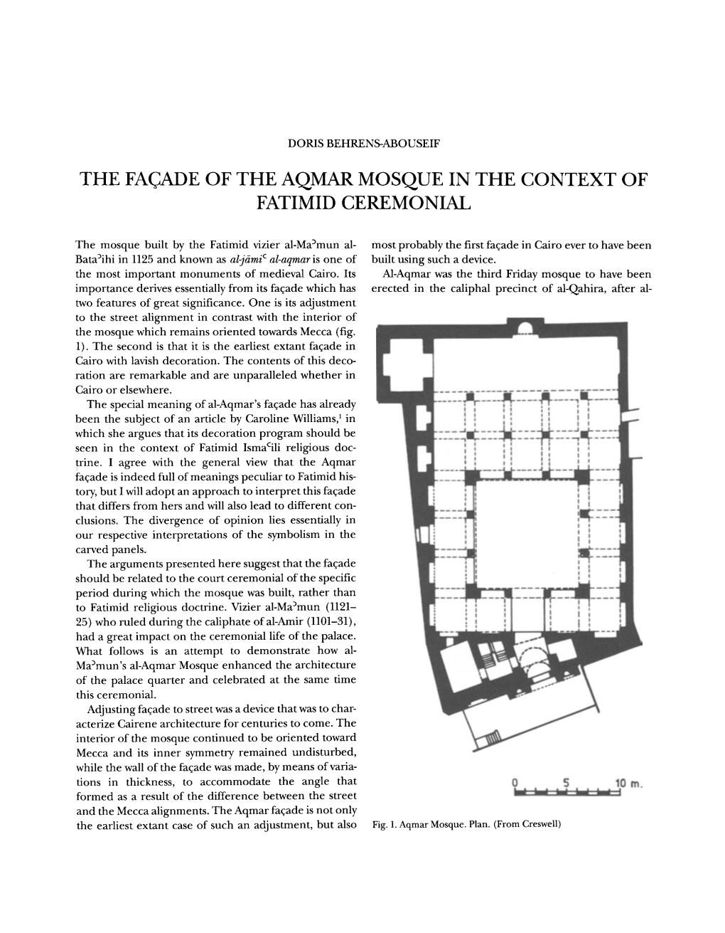 The Facaj)E of the Aqmar Mosque in the Context of Fatimid Ceremonial