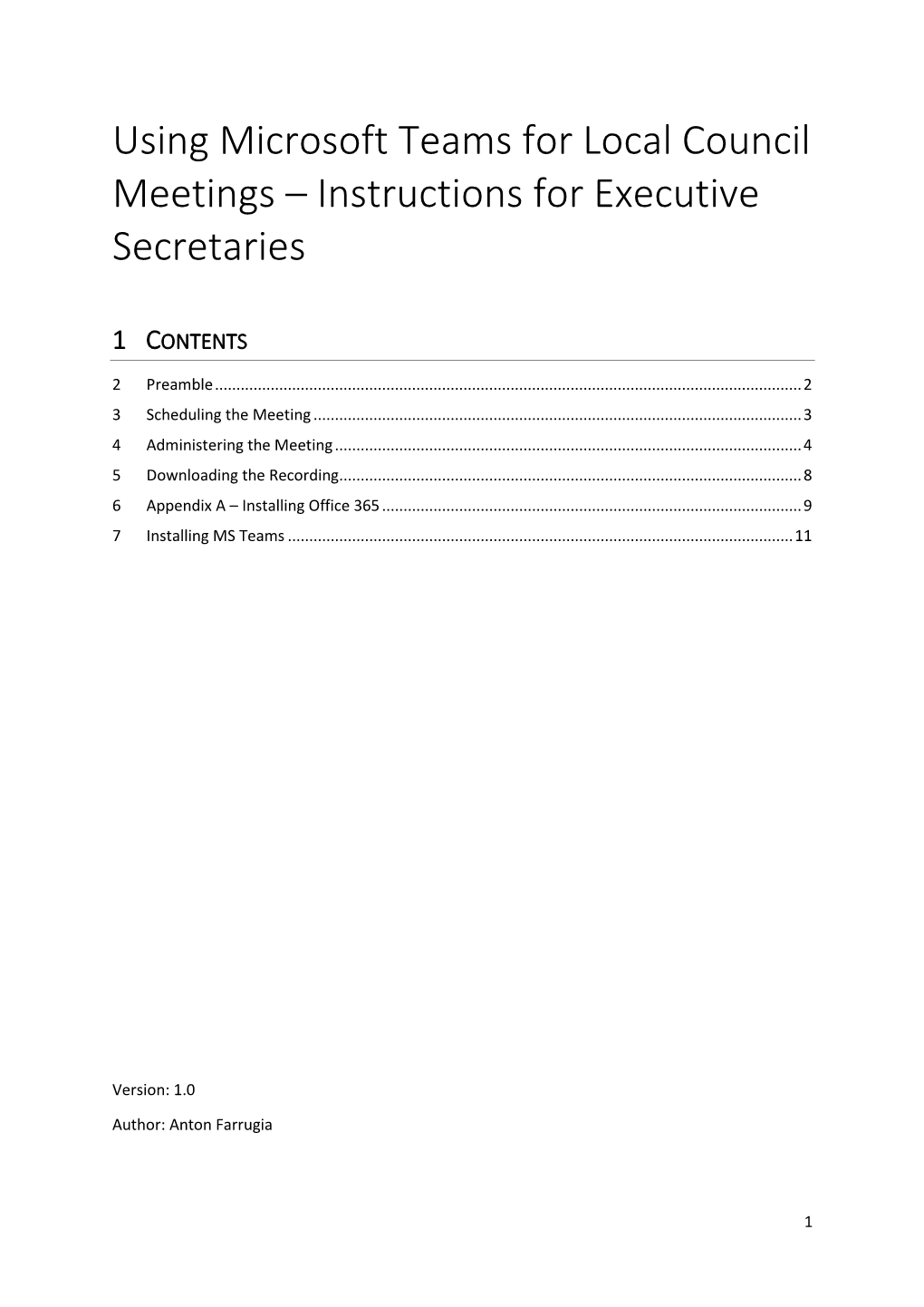 Using Microsoft Teams for Local Council Meetings – Instructions for Executive Secretaries