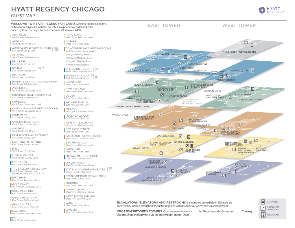 Hyatt Regency Chicago Guest Map