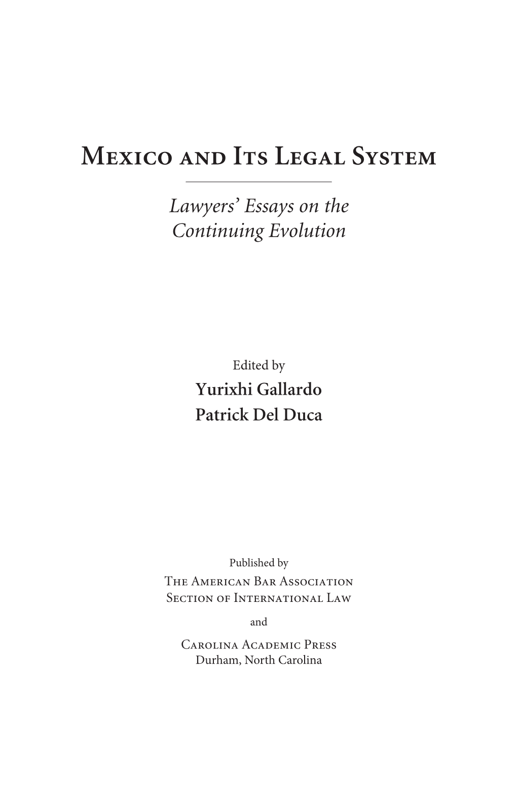 Mexico and Its Legal System