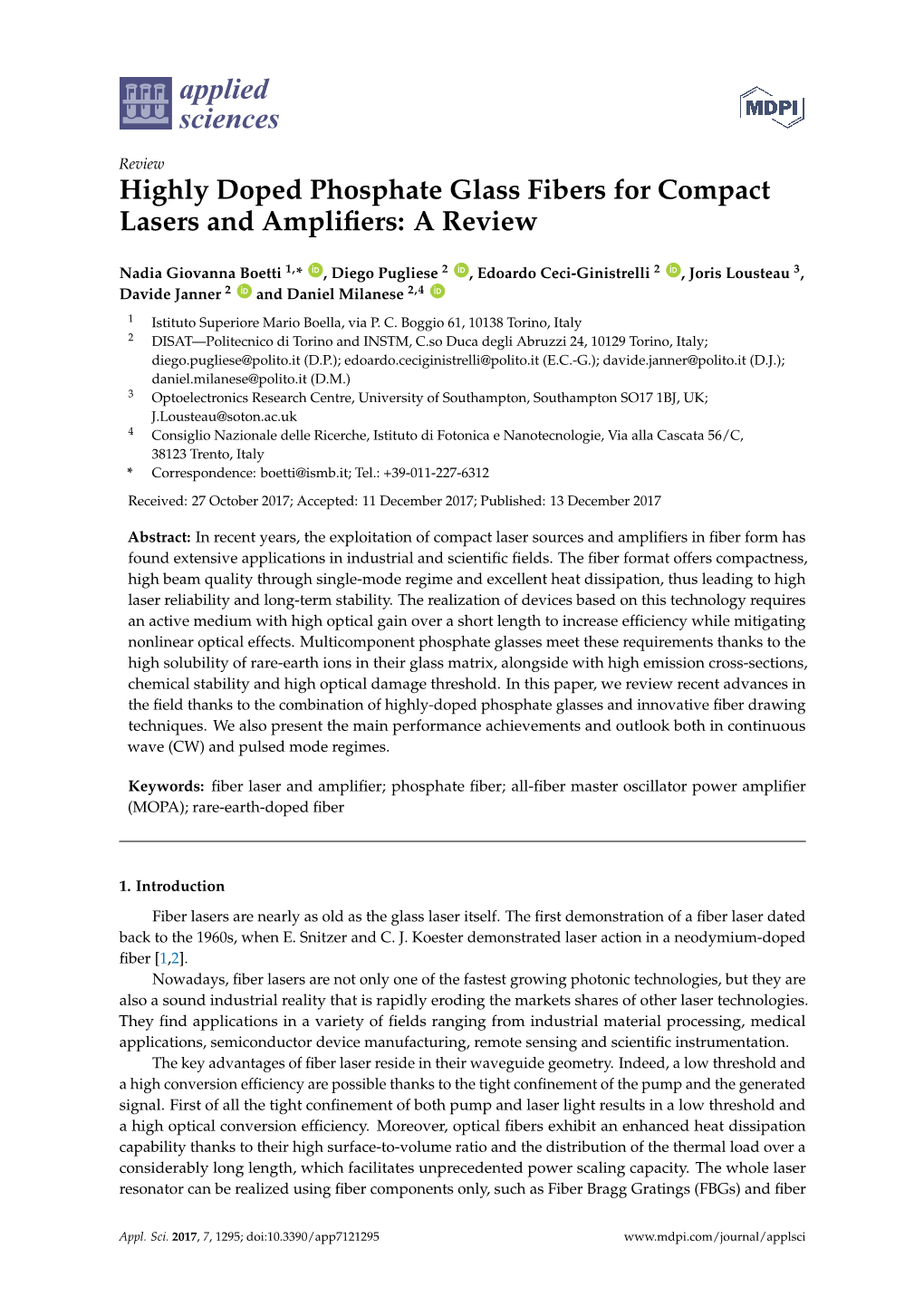 Highly Doped Phosphate Glass Fibers for Compact Lasers and Amplifiers