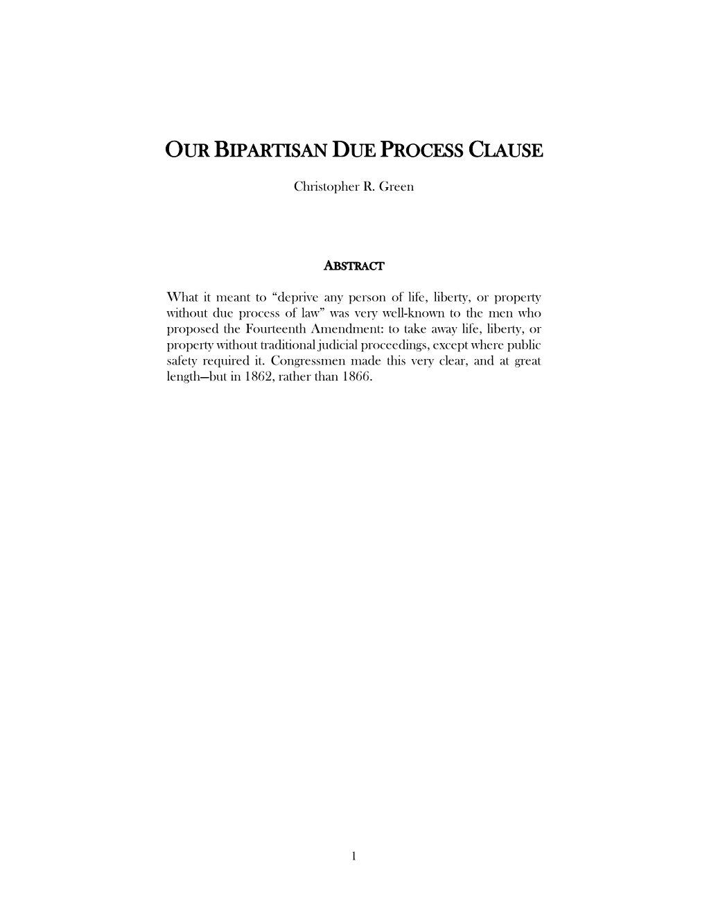 Our Bipartisan Due Process Clause