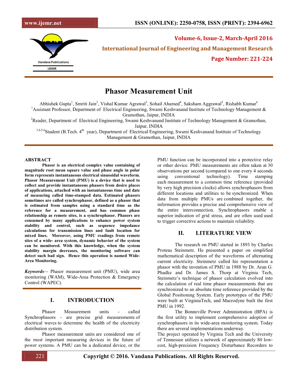 Phasor Measurement Unit