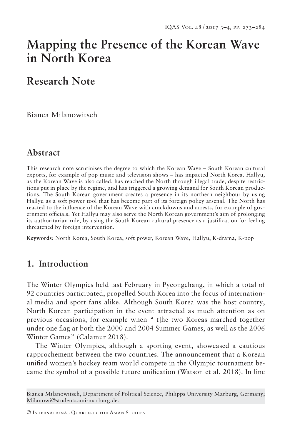 Mapping the Presence of the Korean Wave in North Korea