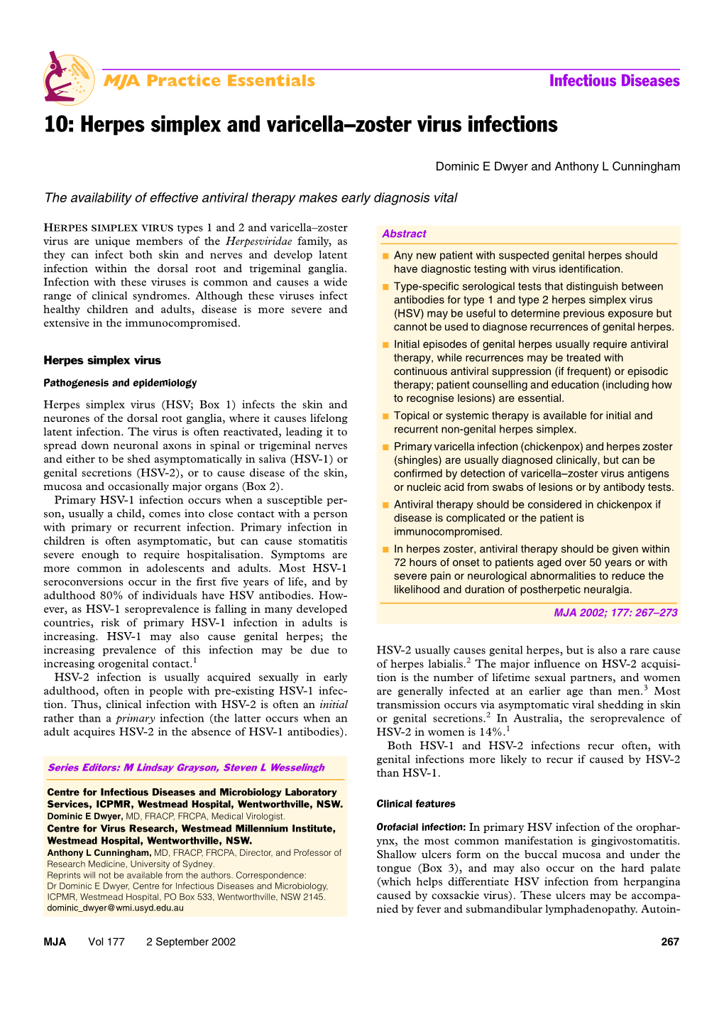 Herpes Simplex and Varicella–Zoster Virus Infections