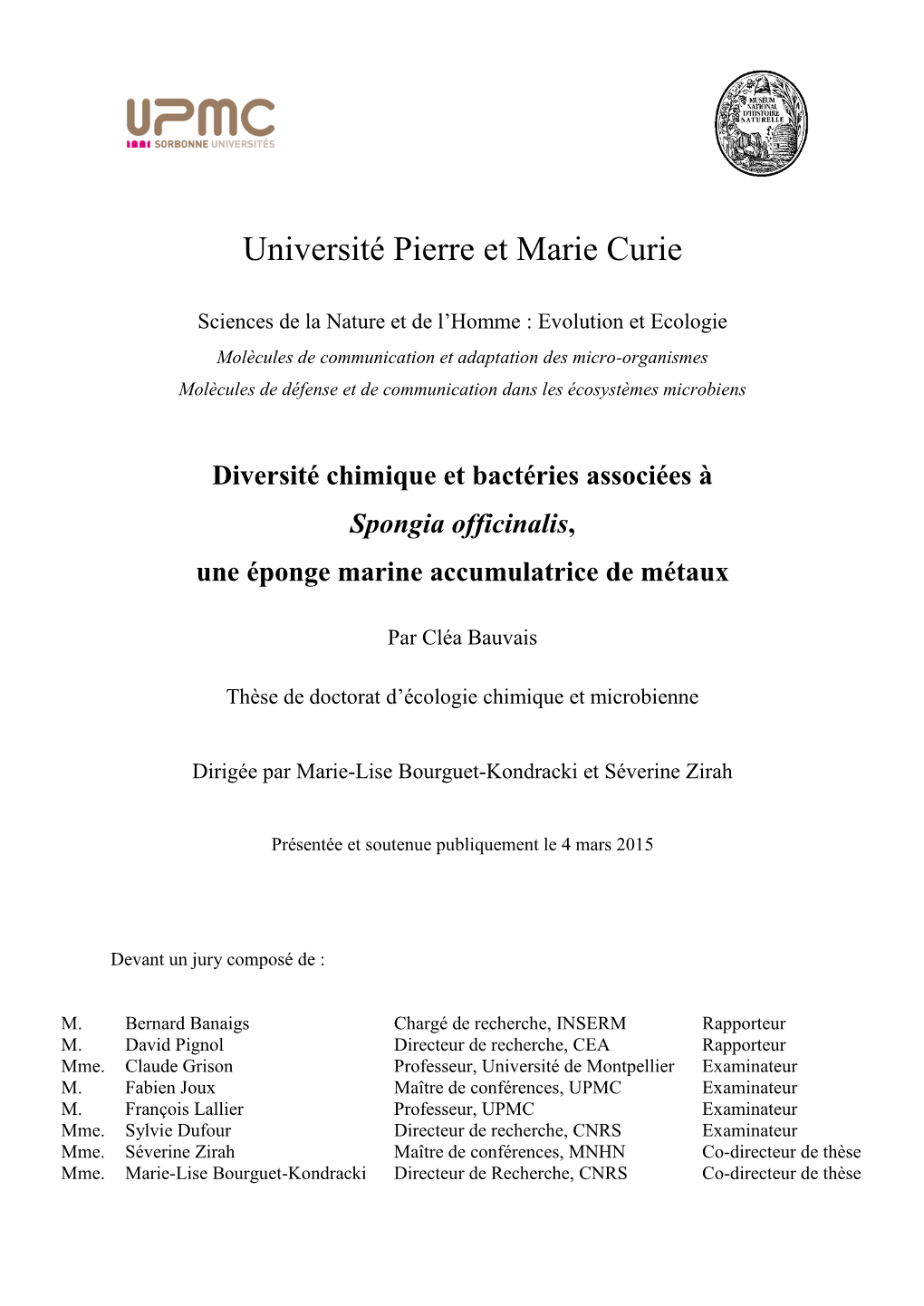 Université Pierre Et Marie Curie