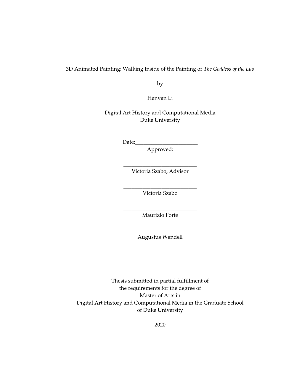 Duke University Dissertation Template