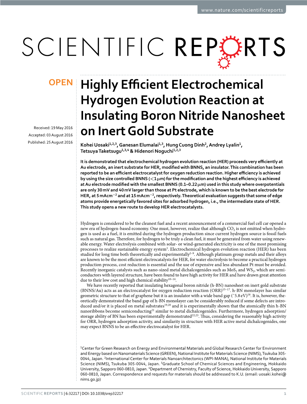 Highly Efficient Electrochemical Hydrogen Evolution Reaction At