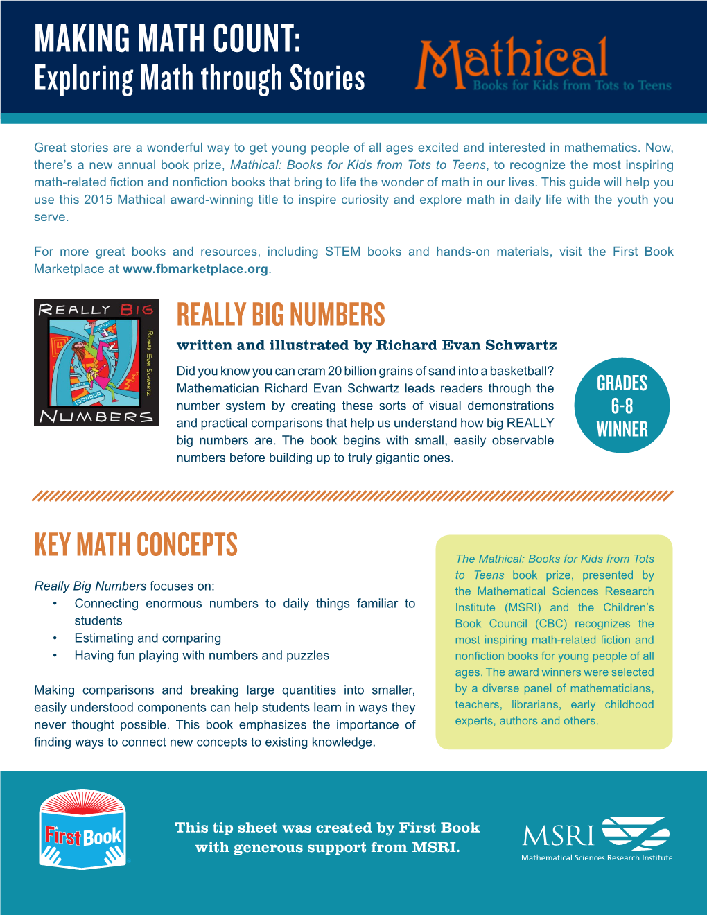 REALLY BIG NUMBERS Written and Illustrated by Richard Evan Schwartz