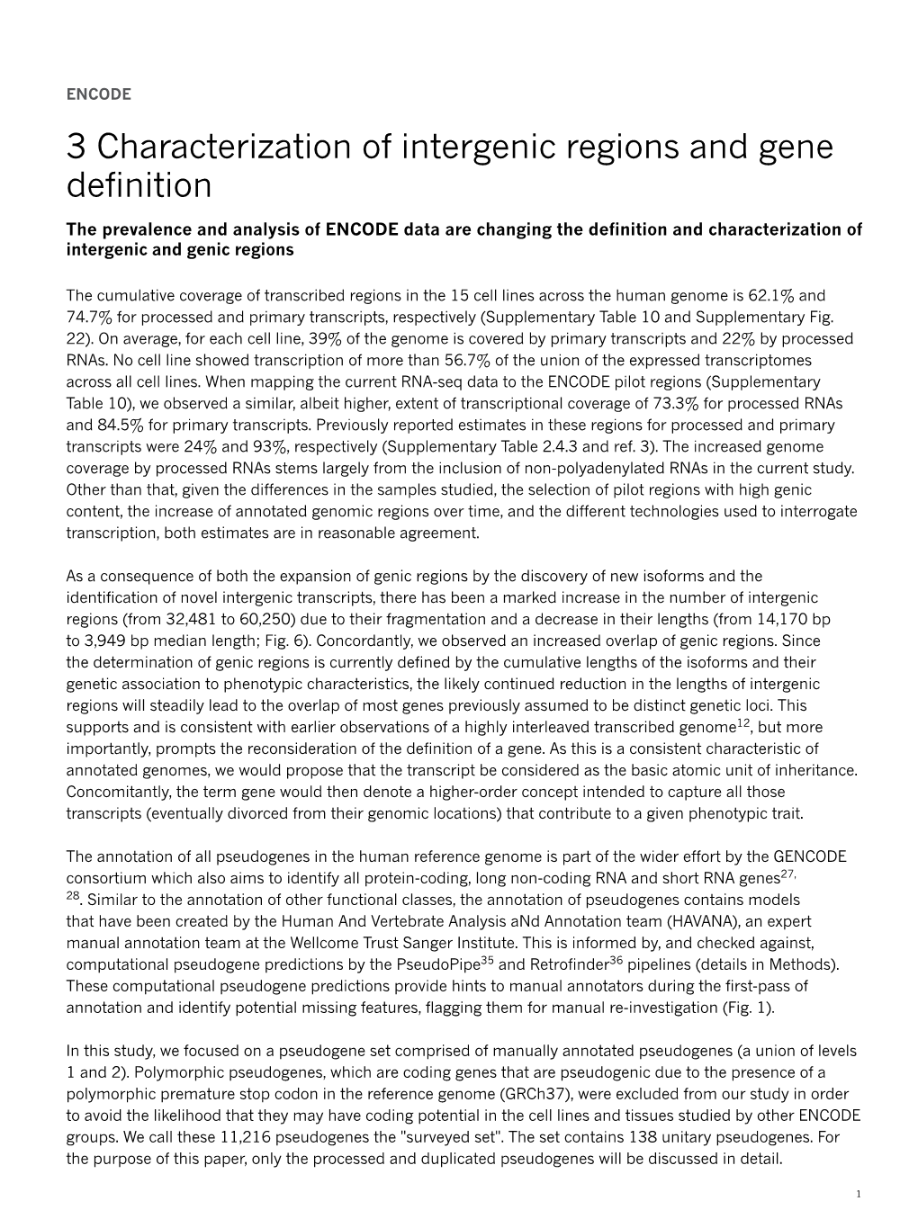 3 Characterization of Intergenic Regions and Gene Definition