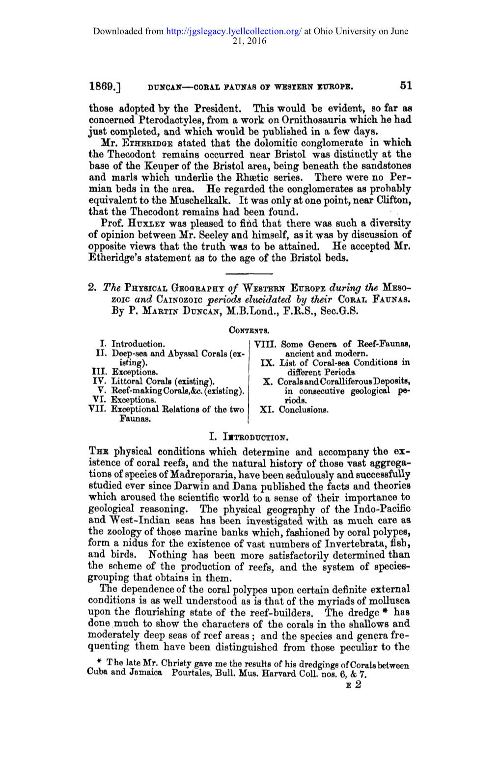 Zoic and Cxinozoic Periods Elucidated by Their CORXT. Fxv~As. by P