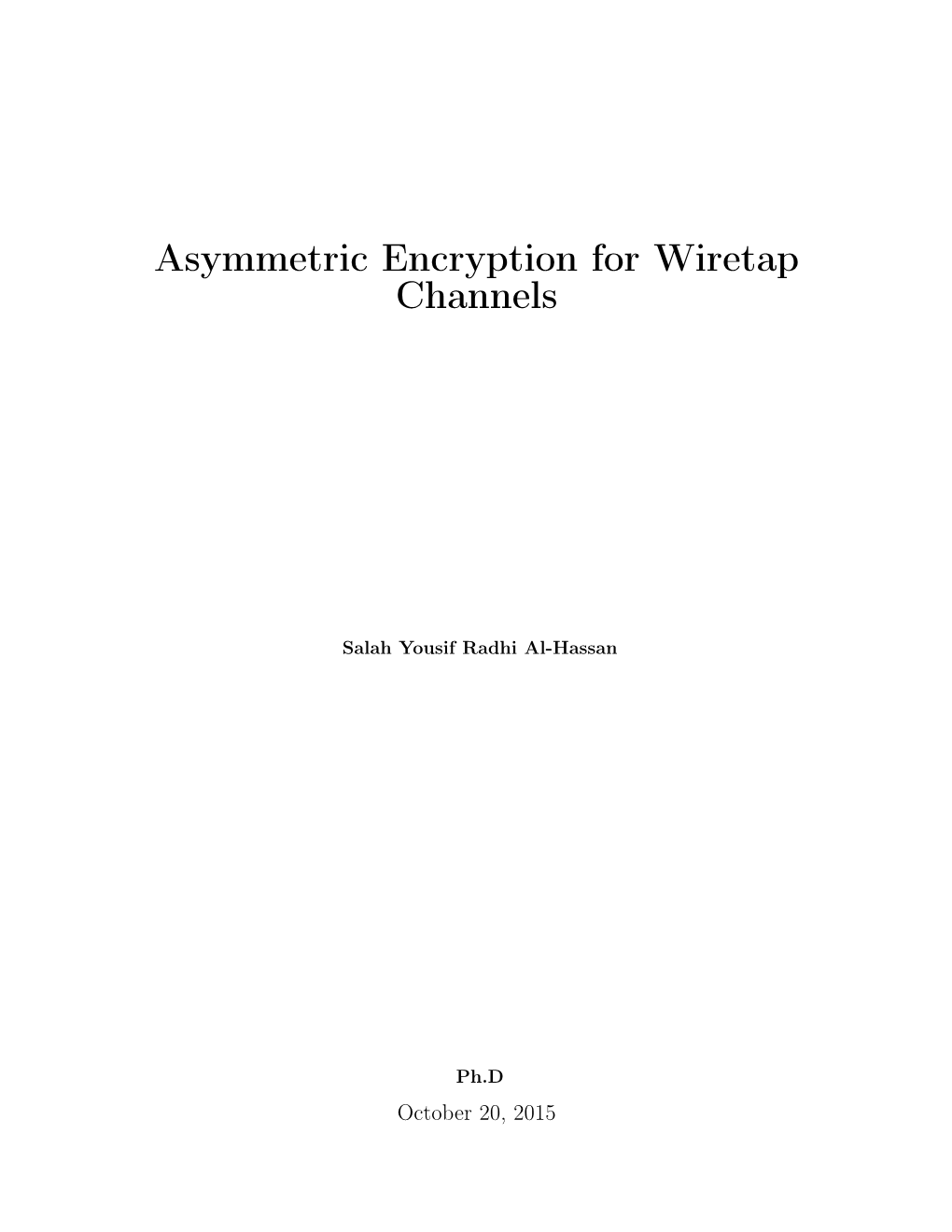 Asymmetric Encryption for Wiretap Channels