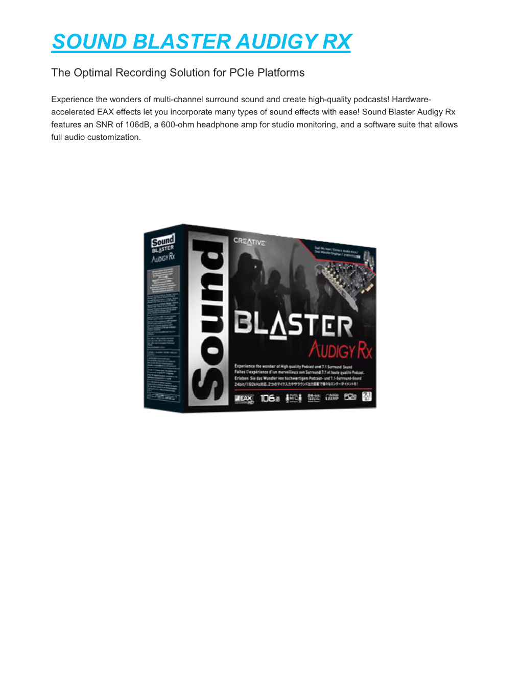 Sound Blaster Audigy Rx