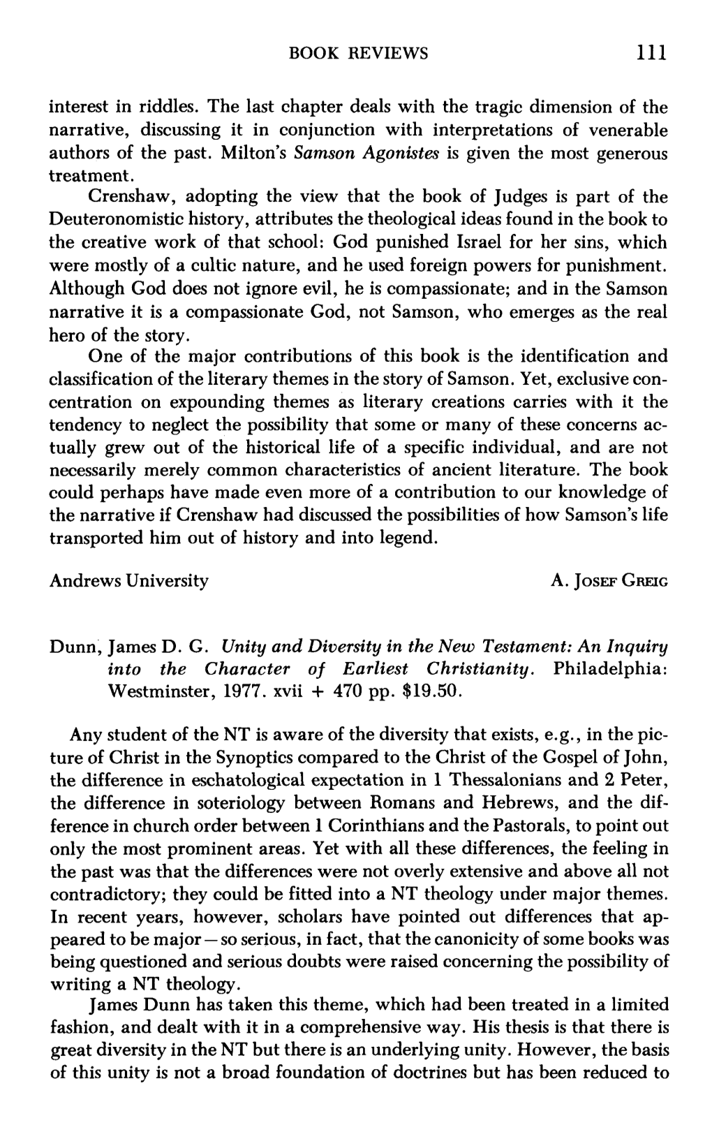 Dunn, James DG Unity and Diversity in the New Testament