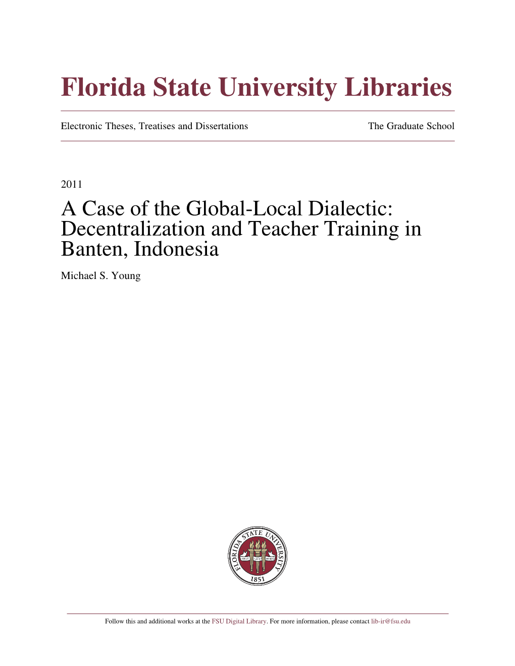 Decentralization and Teacher Training in Banten, Indonesia Michael S