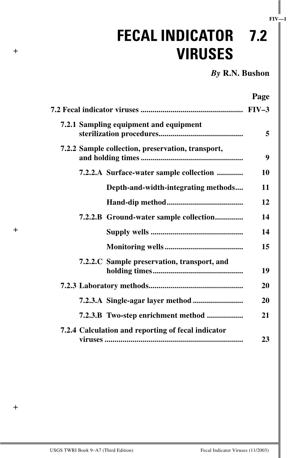 Fecal Indicator 7.2 Viruses