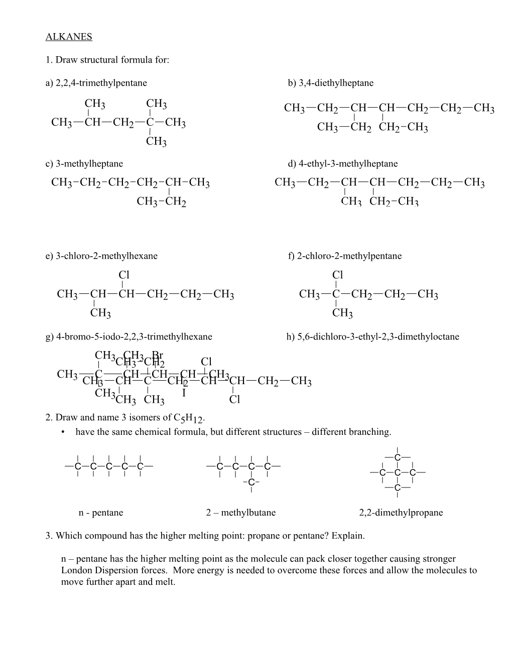 Nomenclature for Alcohols