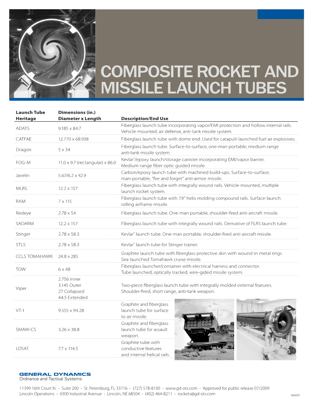 Composite Rocket and Missile Launch Tubes