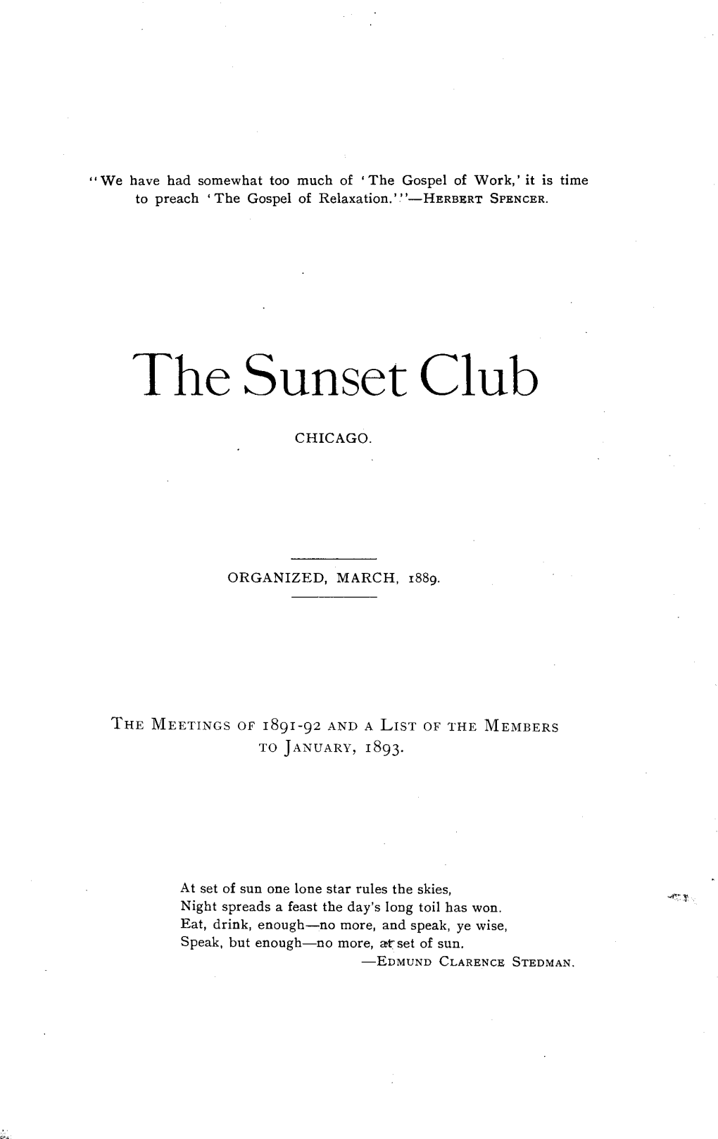 The Sunset Club