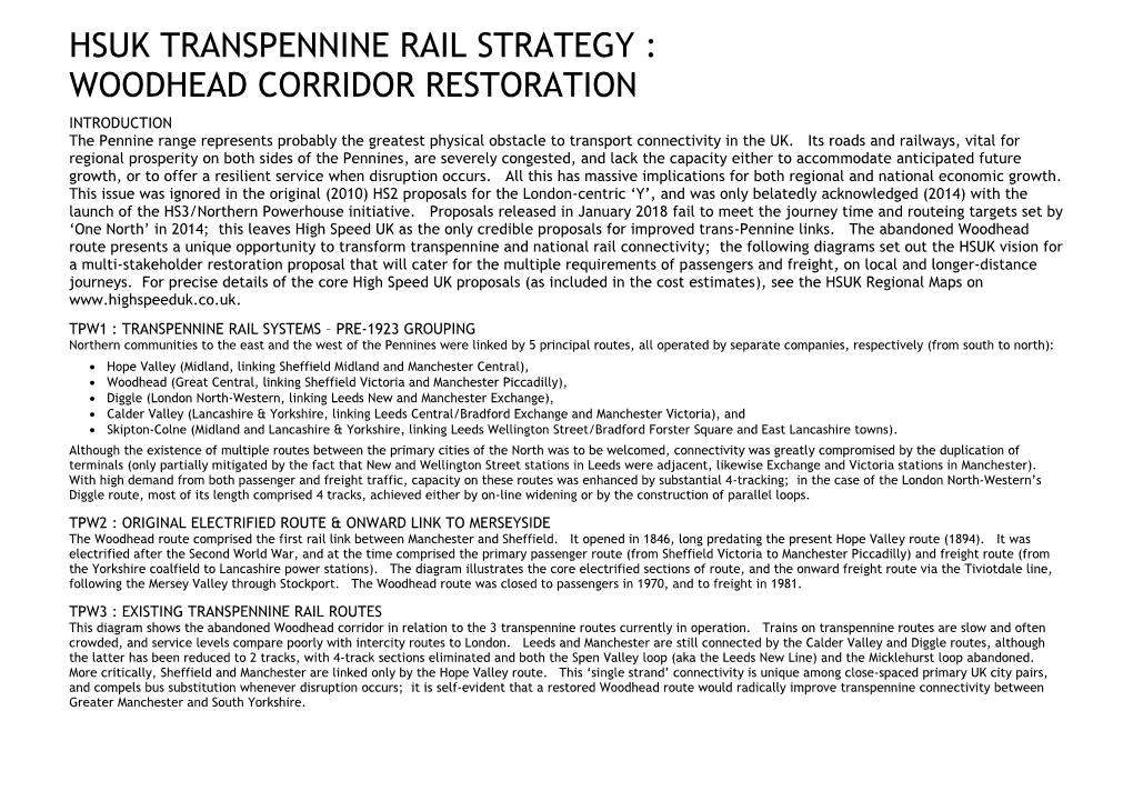 Hsuk Transpennine Rail Strategy : Woodhead