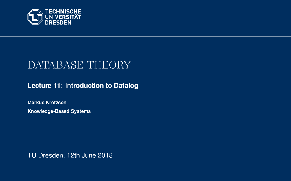 Database Theory