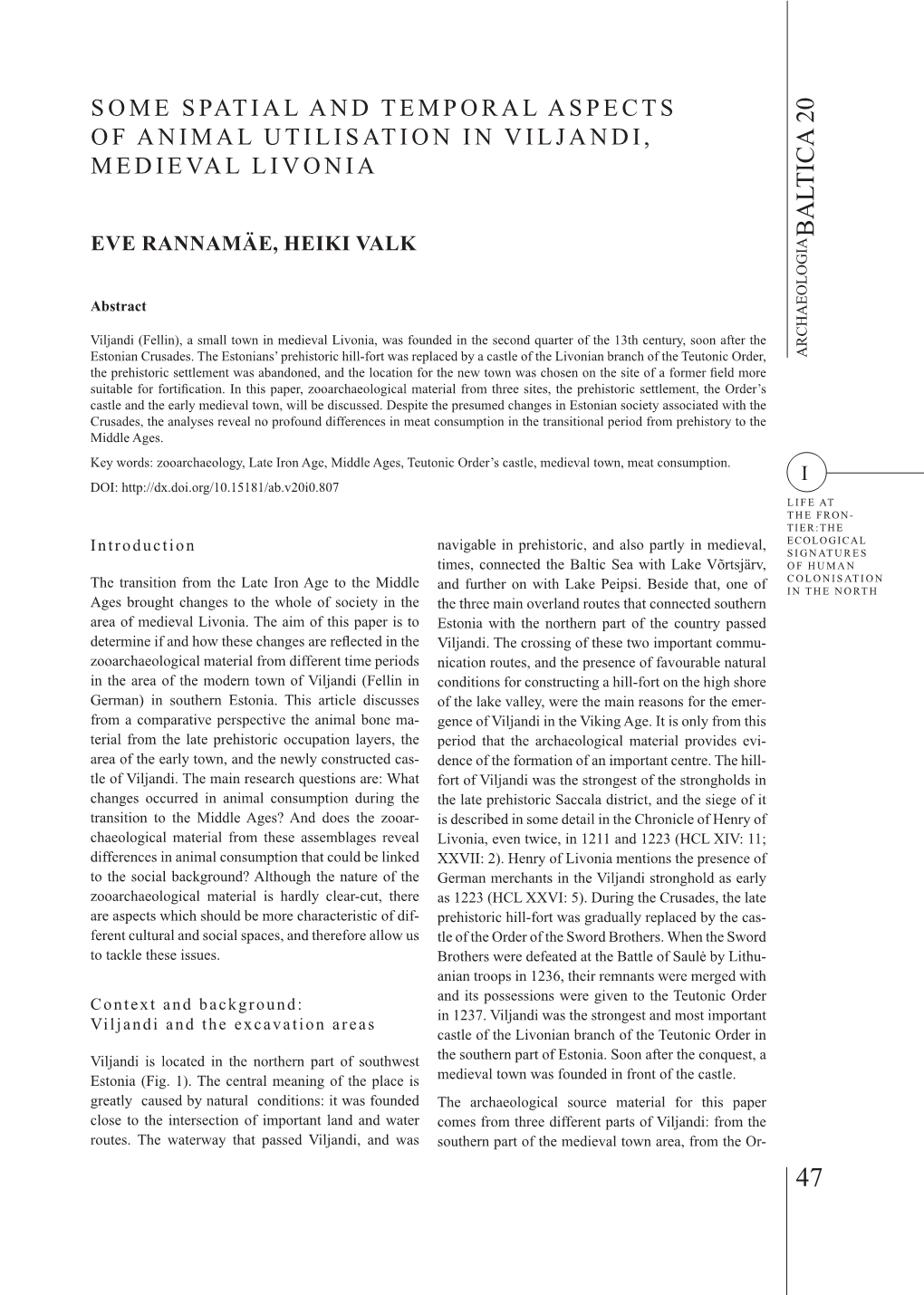 Rannamaee Valk Some Spatial and Temporal Aspects of Animal