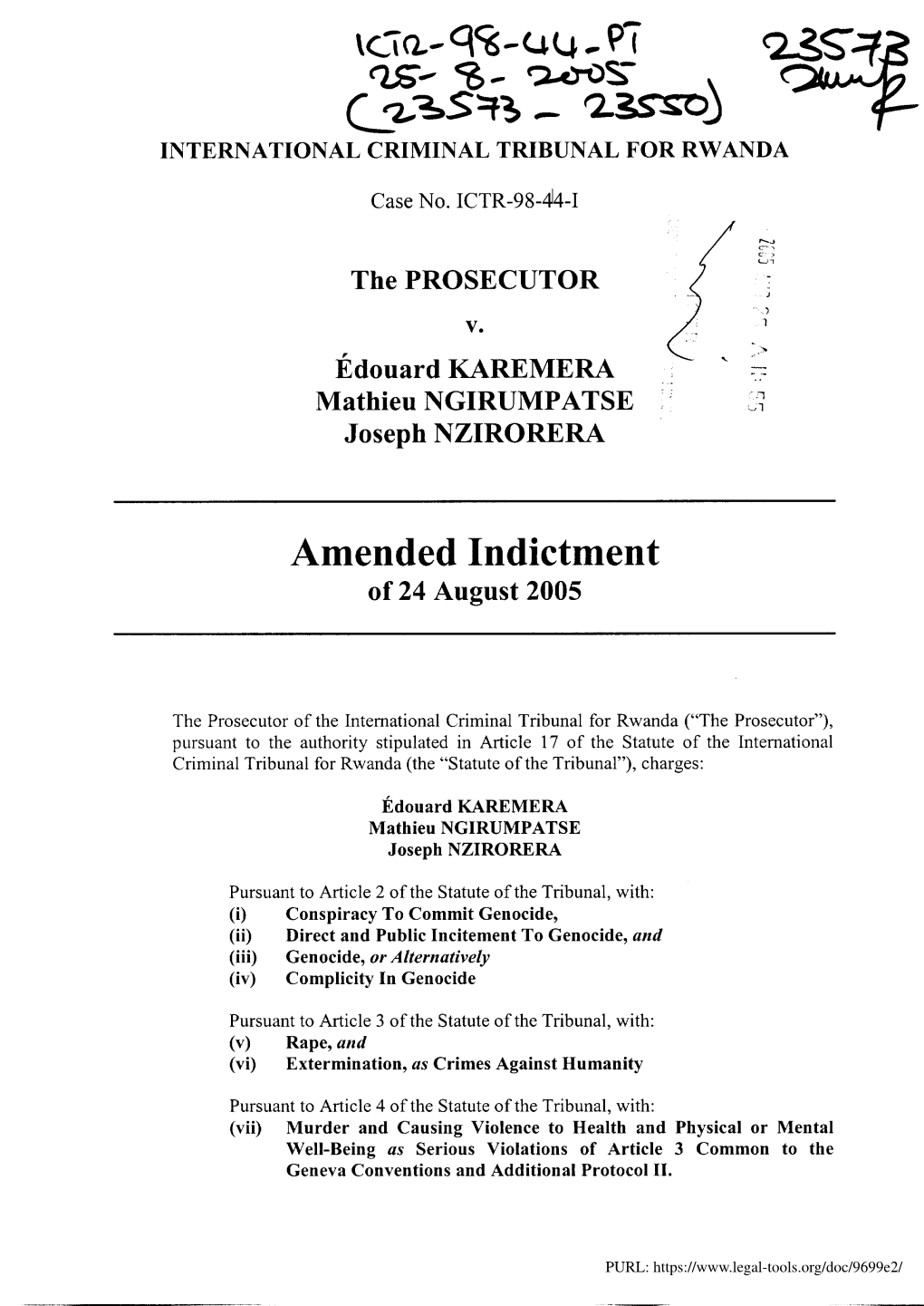 Amended Indictment of 24 August2005