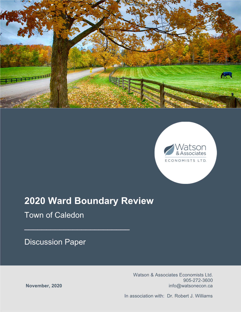 Town of Caledon 2020 Ward Boundary Review - Discussion Paper