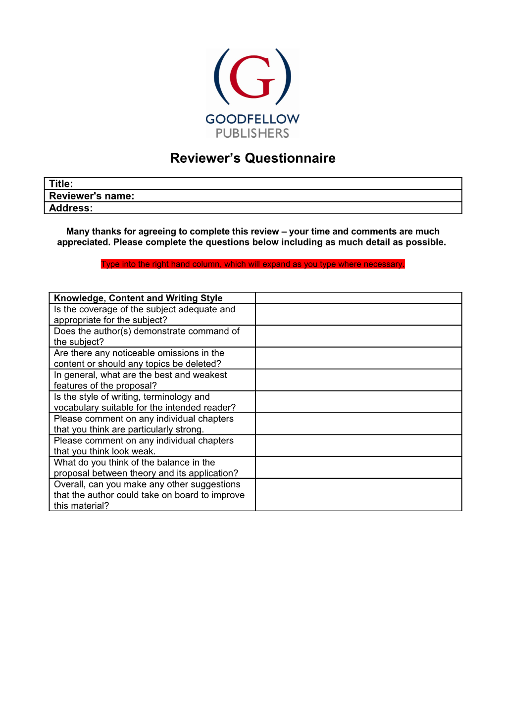 Textbook Proposal Review