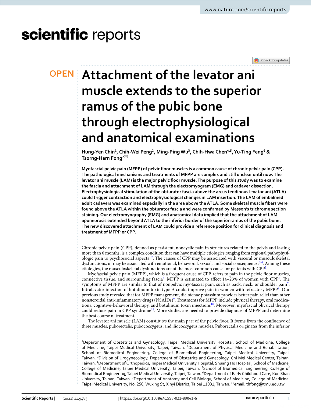 Attachment of the Levator Ani Muscle Extends to the Superior Ramus of the Pubic Bone Through Electrophysiological and Anatomical