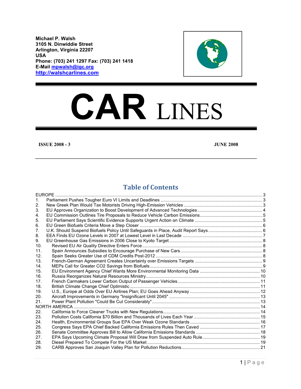 Table of Contents EUROPE