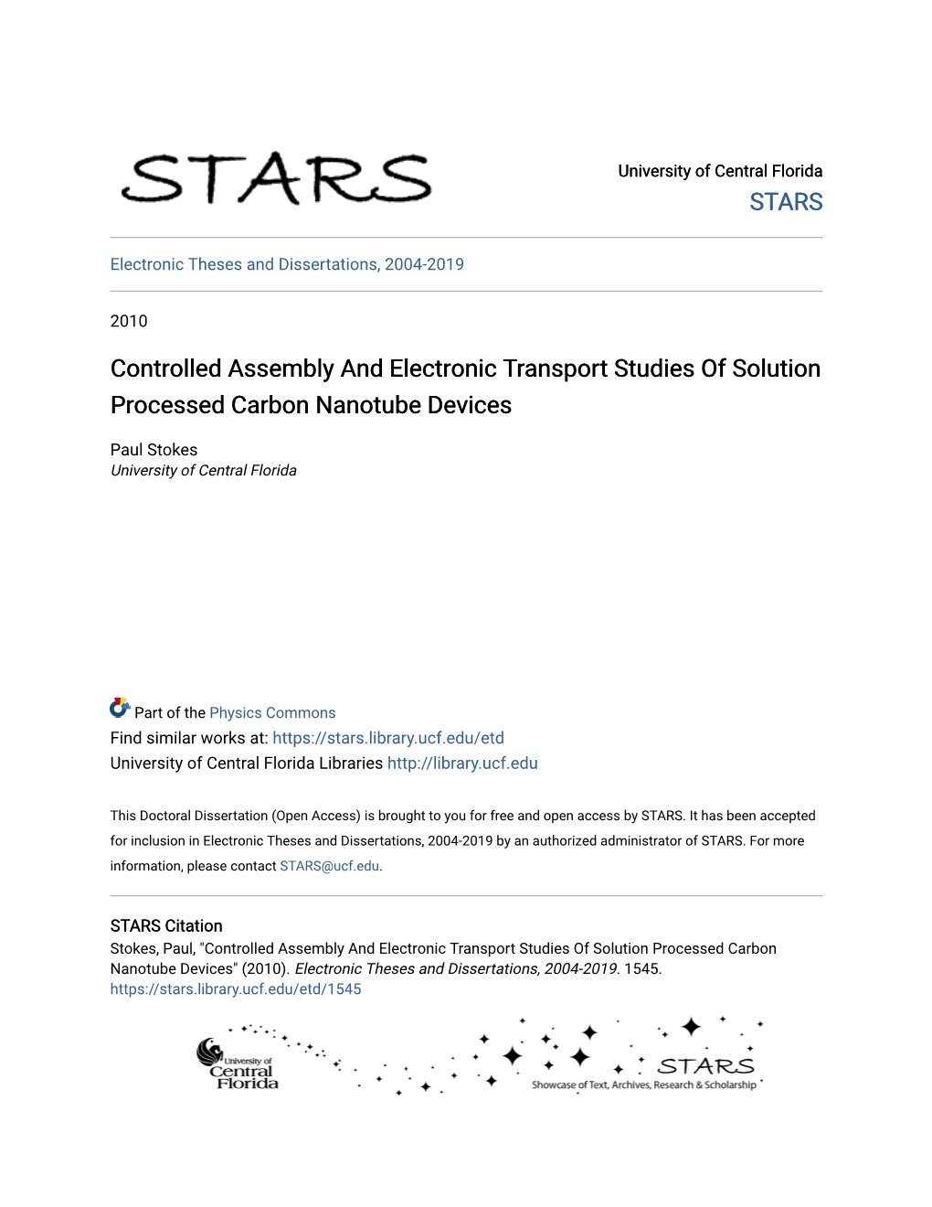 Controlled Assembly and Electronic Transport Studies of Solution Processed Carbon Nanotube Devices