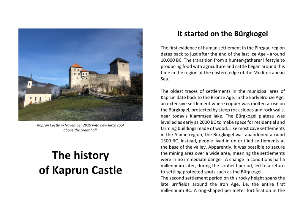 The History of Kaprun Castle