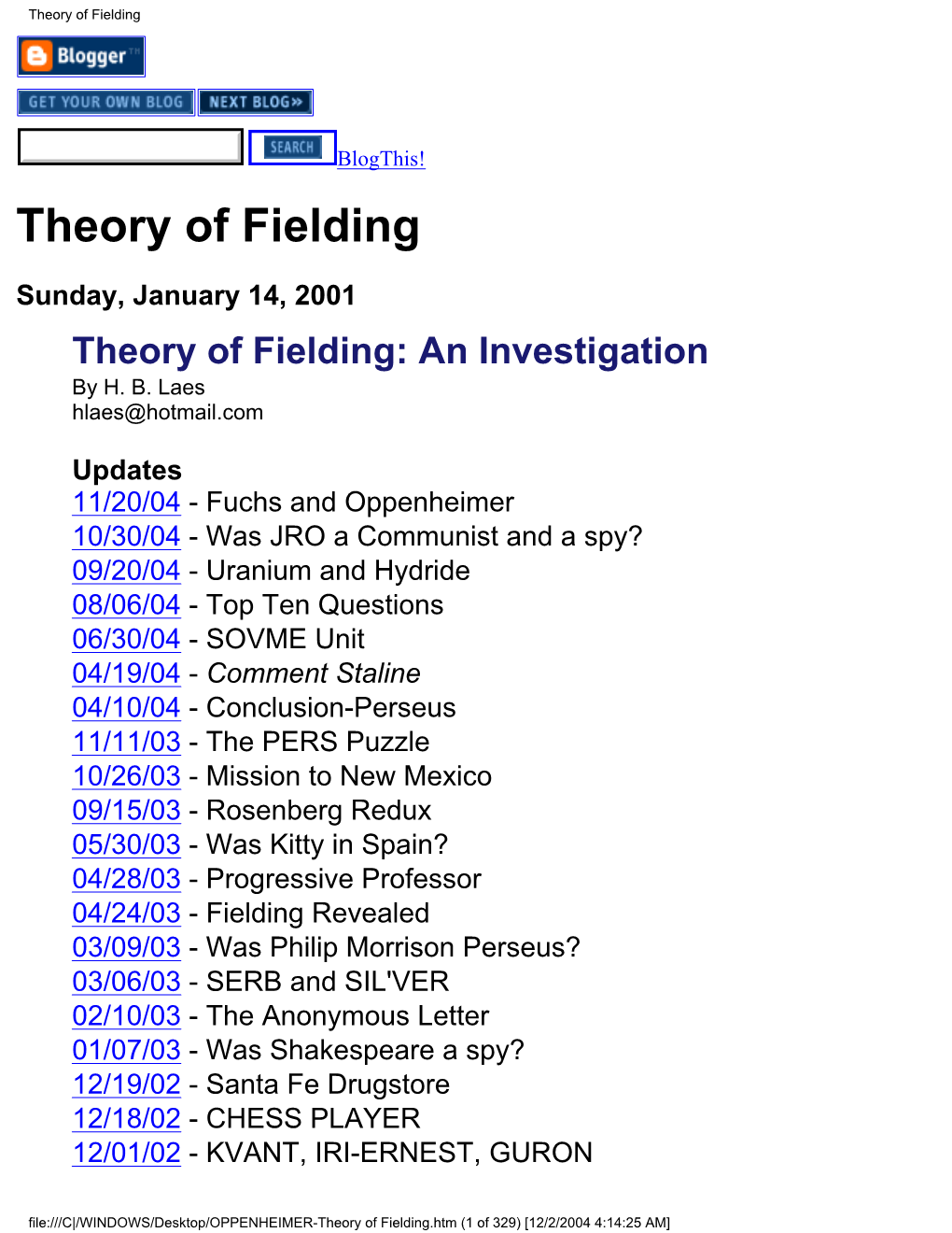 Theory of Fielding