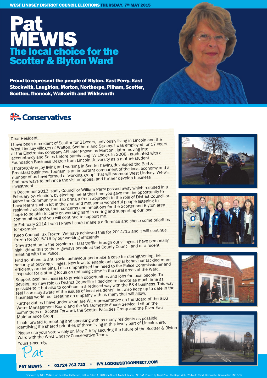 Pat MEWIS the Local Choice for the Scotter & Blyton Ward